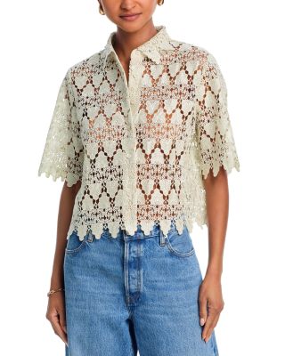 FRAME - Lace Short Sleeve Shirt