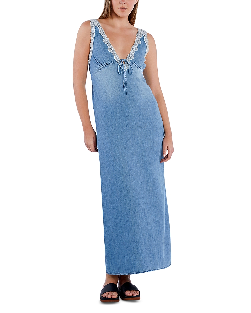 BILLY T DENIM MIDI SLIP DRESS