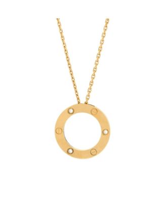 Pre-Owned Cartier - 3 Diamonds Love Pendant Necklace 18K Gold and Diamonds
