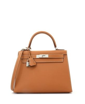 Pre-Owned HERMÈS - Kelly 28 Handbag Brown Madame with Palladium Hardware