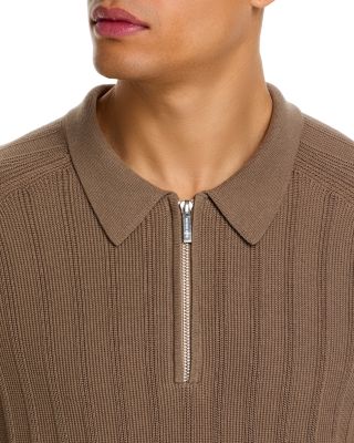 Textured Zip Polo