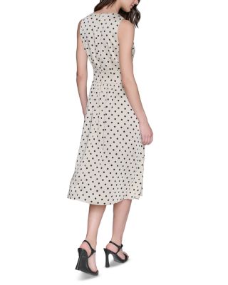 Printed Hammered Satin Midi Dress