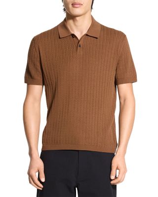 Short Sleeve Cable Polo in Breach 