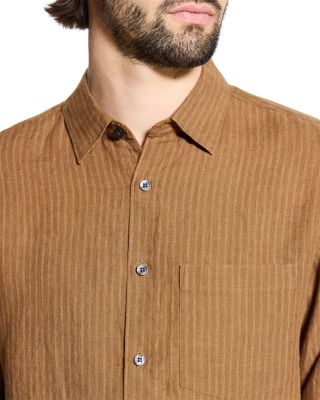  Irving Long Sleeve Linen Shirt in Summer Stripe