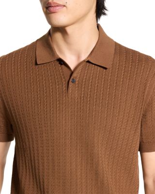 Short Sleeve Cable Polo in Breach 