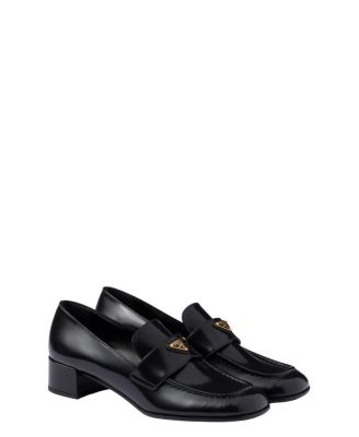 Prada - Women's Brushed Leather Loafers