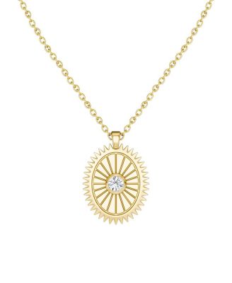 Inner Light Medallion in 14K Yellow Gold, 0.10ctw Brilliant Round Lab Grown Diamond