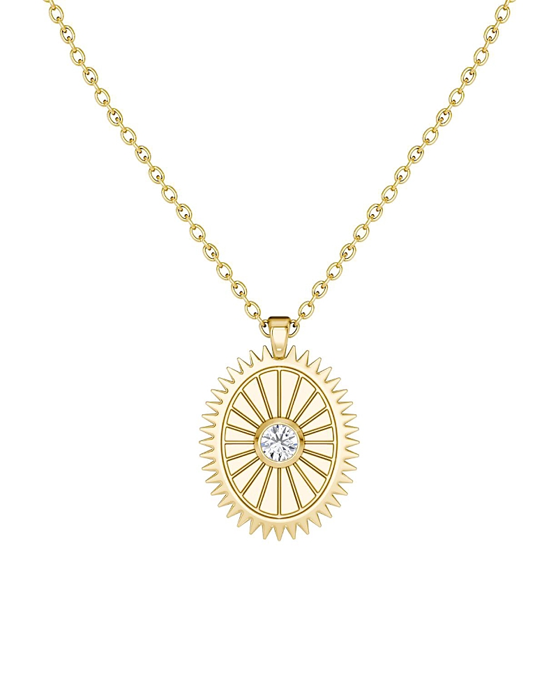 Vrai Inner Light Medallion In 14k Yellow Gold, 0.10ctw Brilliant Round Lab Grown Diamond In Gold
