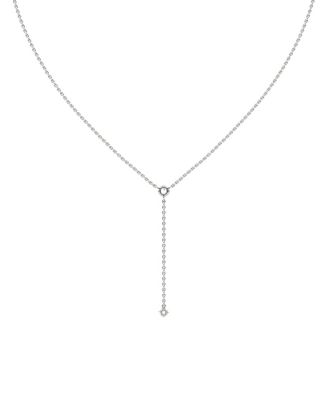 Duo Lariat Necklace in 14K White Gold, 0.35ctw Round Brilliant Lab Grown Diamond