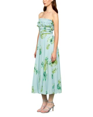 Cathy Floral Pliss&eacute; Midi Dress