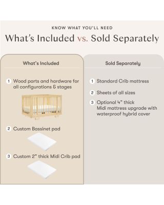 Yuzu 8 in 1 Convertible Crib with All Stages Conversion Kits