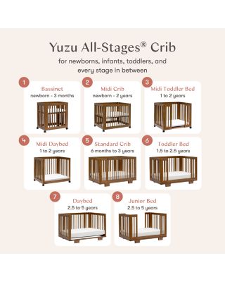 Yuzu 8 in 1 Convertible Crib with All Stages Conversion Kits