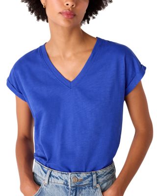 Willa V Neck Cap Sleeve Tee