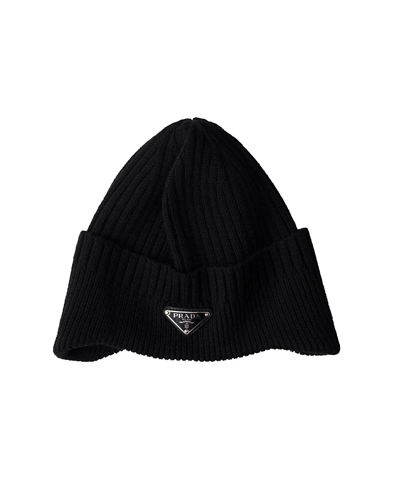 Prada Enamel-logo Wool Beanie