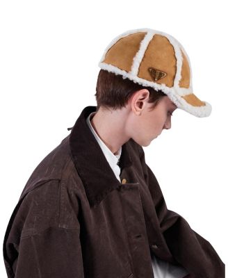 Suede Shearling Baseball Cap