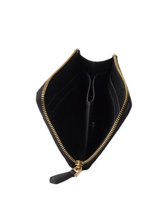 Small Saffiano Leather Zipper Wallet