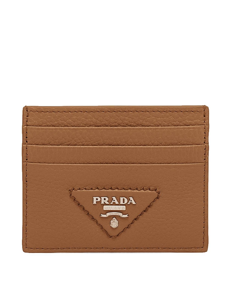 Prada Triangle Logo Leather Card Holder
