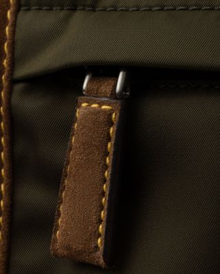 Large Re-Nylon and Suede Shoulder Bag