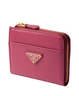Small Saffiano Leather Zipper Wallet