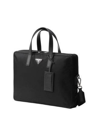 Re-Nylon And Saffiano Leather Briefcase