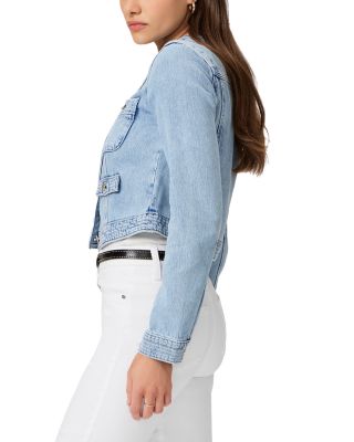 Kiya Crewneck Button Front Denim Jacket