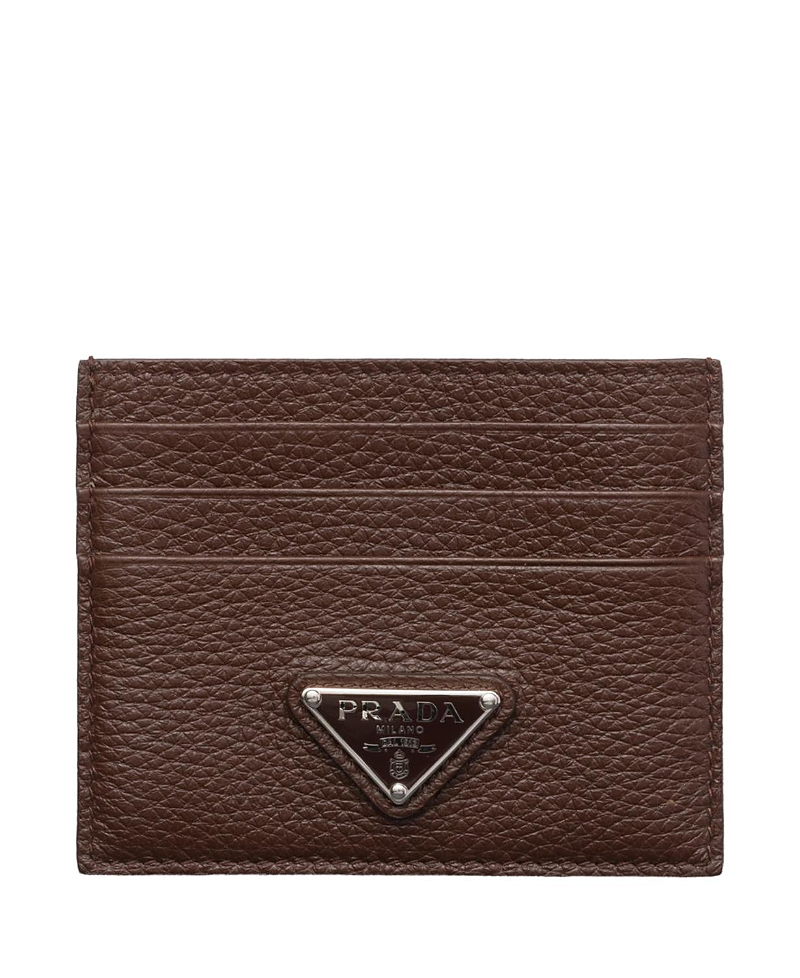 Prada Leather Triangle Card Holder