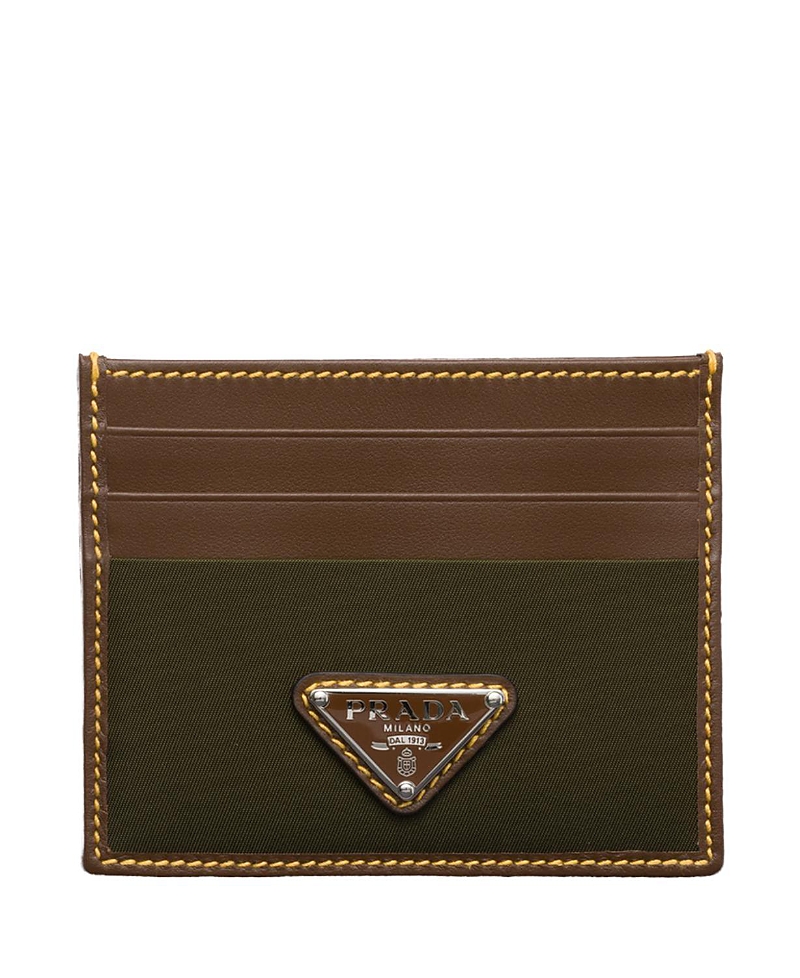 Prada Re-nylon And Leather Card Holder