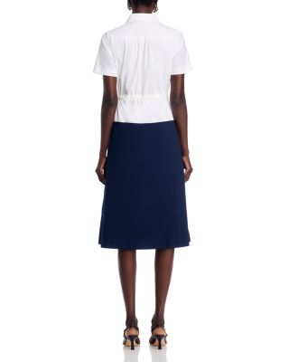 Short Sleeve Button Down Colorblock Dress