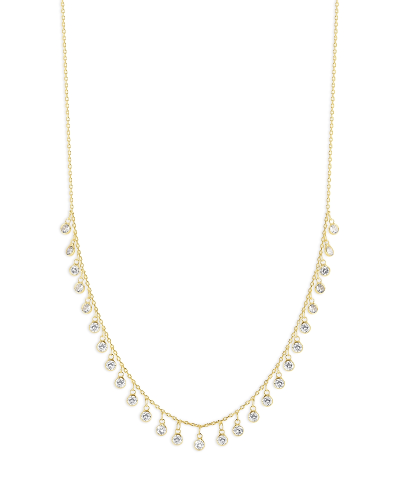 Aqua Charm Necklace in Sterling Silver or Gold Plated Sterling Silver, 16-18- Exclusive