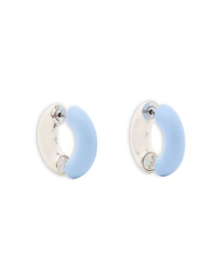 kate spade new york - Interlock Cubic Zirconia Half Blue Huggie Hoop Earrings
