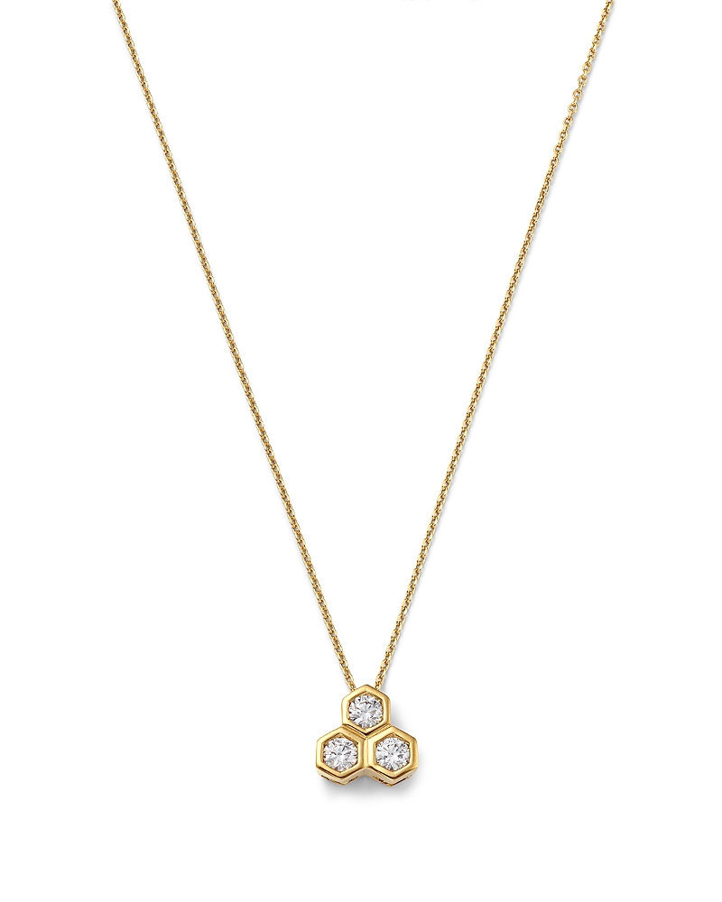 Bloomingdale's Fine Collection Diamond Honeycomb Bezel Pendant Necklace in 14K Yellow Gold, 0.5 tcw