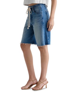 Hattie Cinched High Rise Bermuda Jean Shorts in Sweetwater