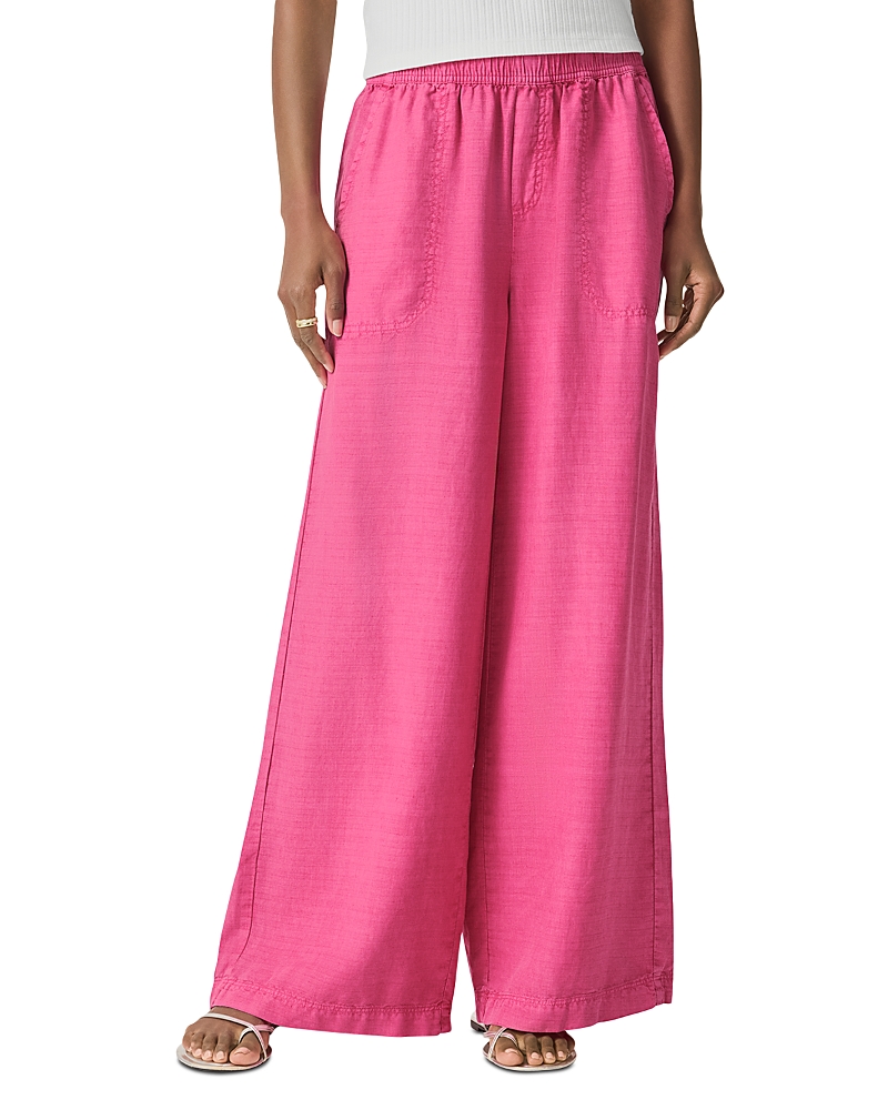 Splendid Angie Crop Linen-blend Palazzo Pant