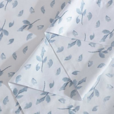 Printed Cotton Sateen 4 Piece Sheet Set, Queen