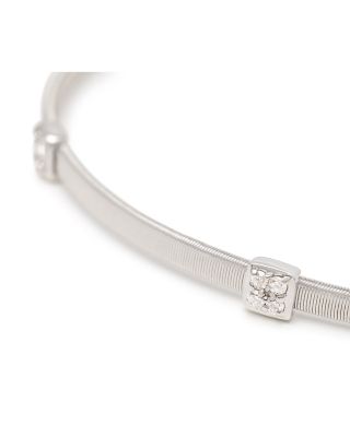 18K White Gold & Diamond Masai Small Stackable Bracelet