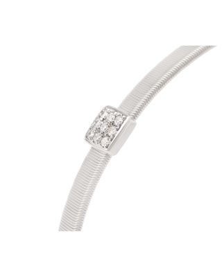 18K White Gold & Diamond Masai Medium Stackable Bracelet