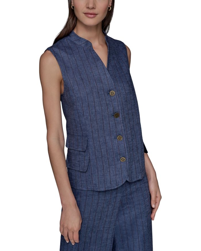 Woven Button Front Vest