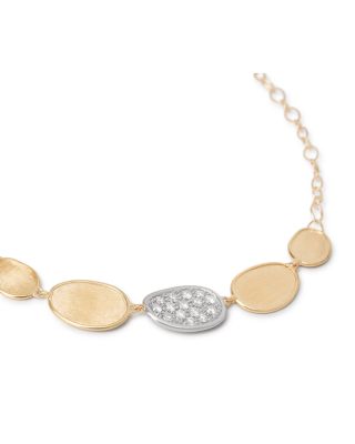 18K White & Yellow Gold Lunaria Diamond Petal Collar Necklace, 16.5-18"