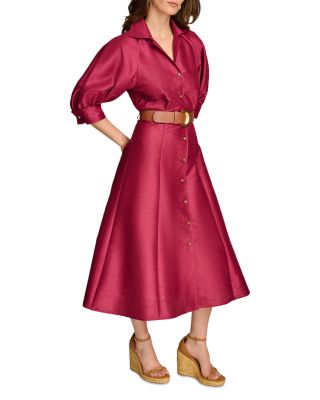 Dupioni Belted Shirt Dress
