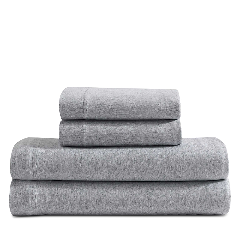 Calvin Klein Modern Melange Jersey Sheet Set, Twin Xl In Gray