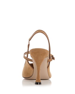 Women's Suede & Leather Slingbacks