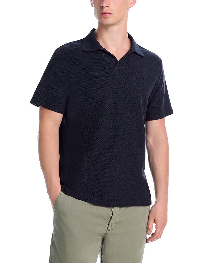 Frame Jacquard Short Sleeve Open Collar Polo Shirt