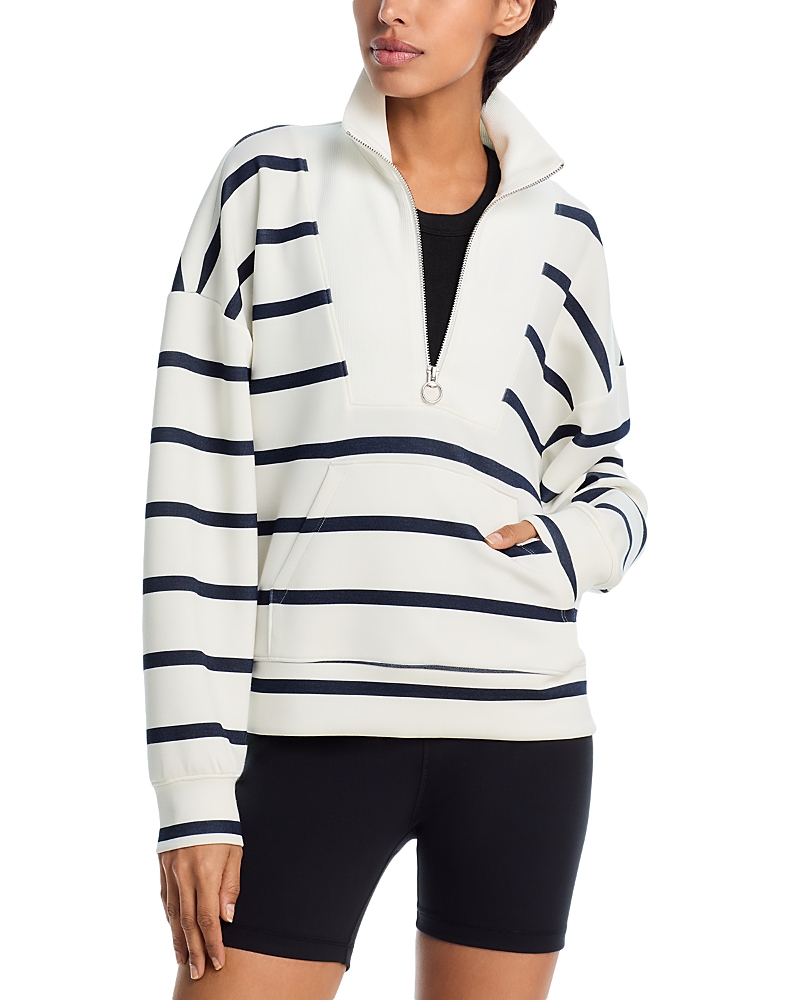 Shop Aqua Athletics Stripe Long Sleeve Cropped Sweatshirt - Exclusive