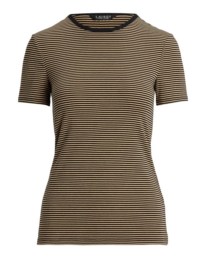Striped Stretch Cotton Crewneck Tee