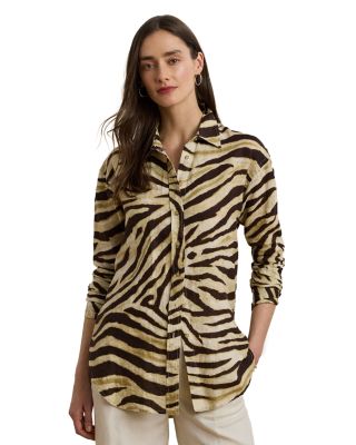 Ralph Lauren - Relaxed Fit Zebra Print Linen Shirt
