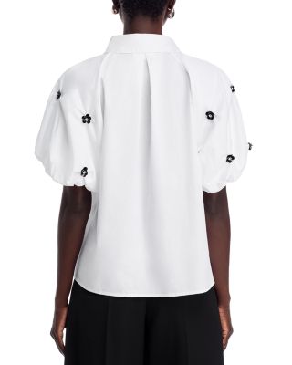 Embellished Bubble Sleeve Top