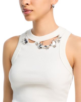 Embellished Cutout Tank Top