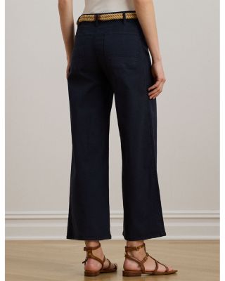 Stretch Chino Wide Leg Cropped Pants