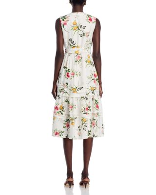 Violet Sleeveless Floral Midi Dress