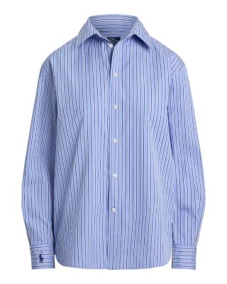 Oversize Fit Striped Cotton Shirt